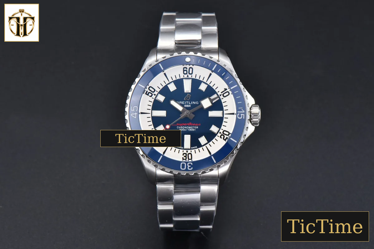 SuperOcean 44mm TF Blue Bezel Blue/White Dial SS Bracelet A2824 — foto 3