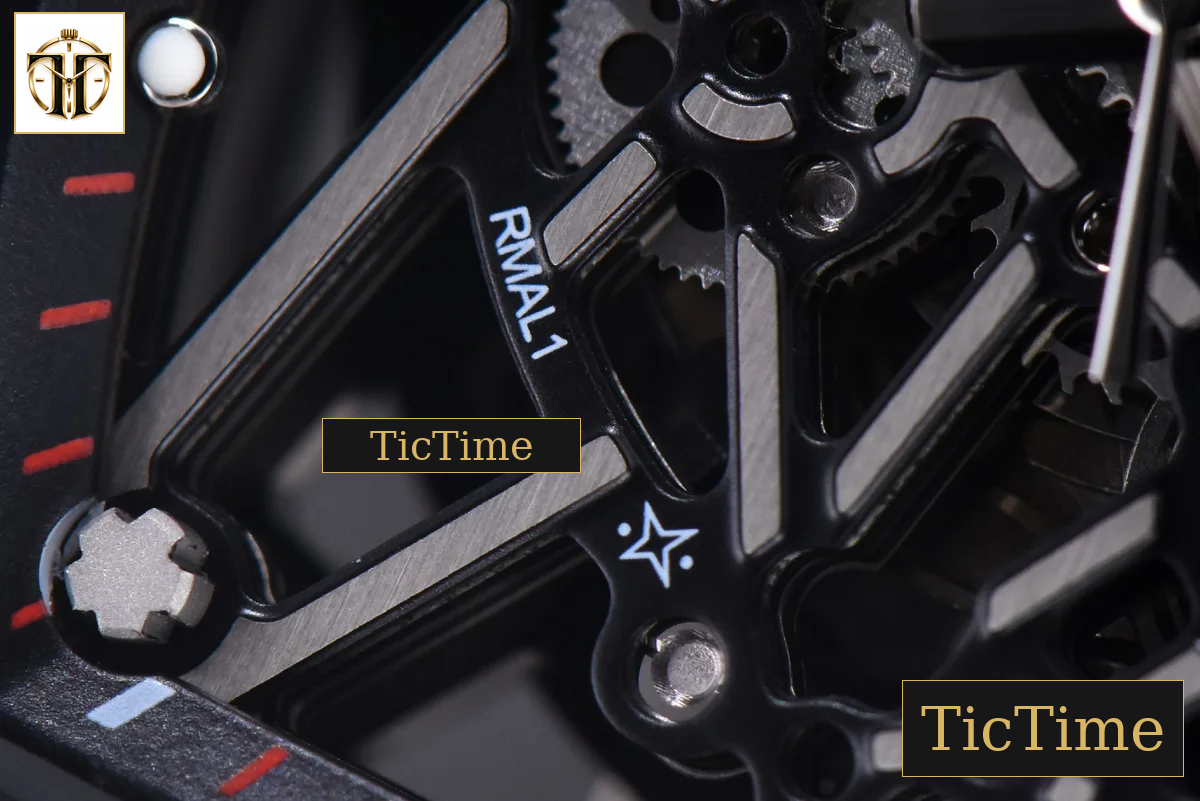 RM035-02 KVF Skeleton Dial Red Gray Rubber Strap V3 Miyota8215 — foto 8