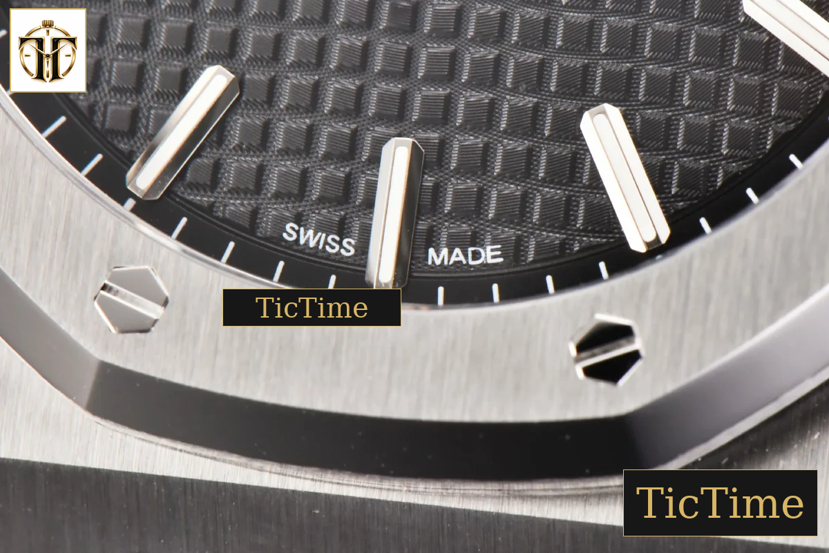 Royal Oak 15500 41mm ZF Black Textured Dial SS Bracelet (V2 free sprung ) A4302 — foto 9