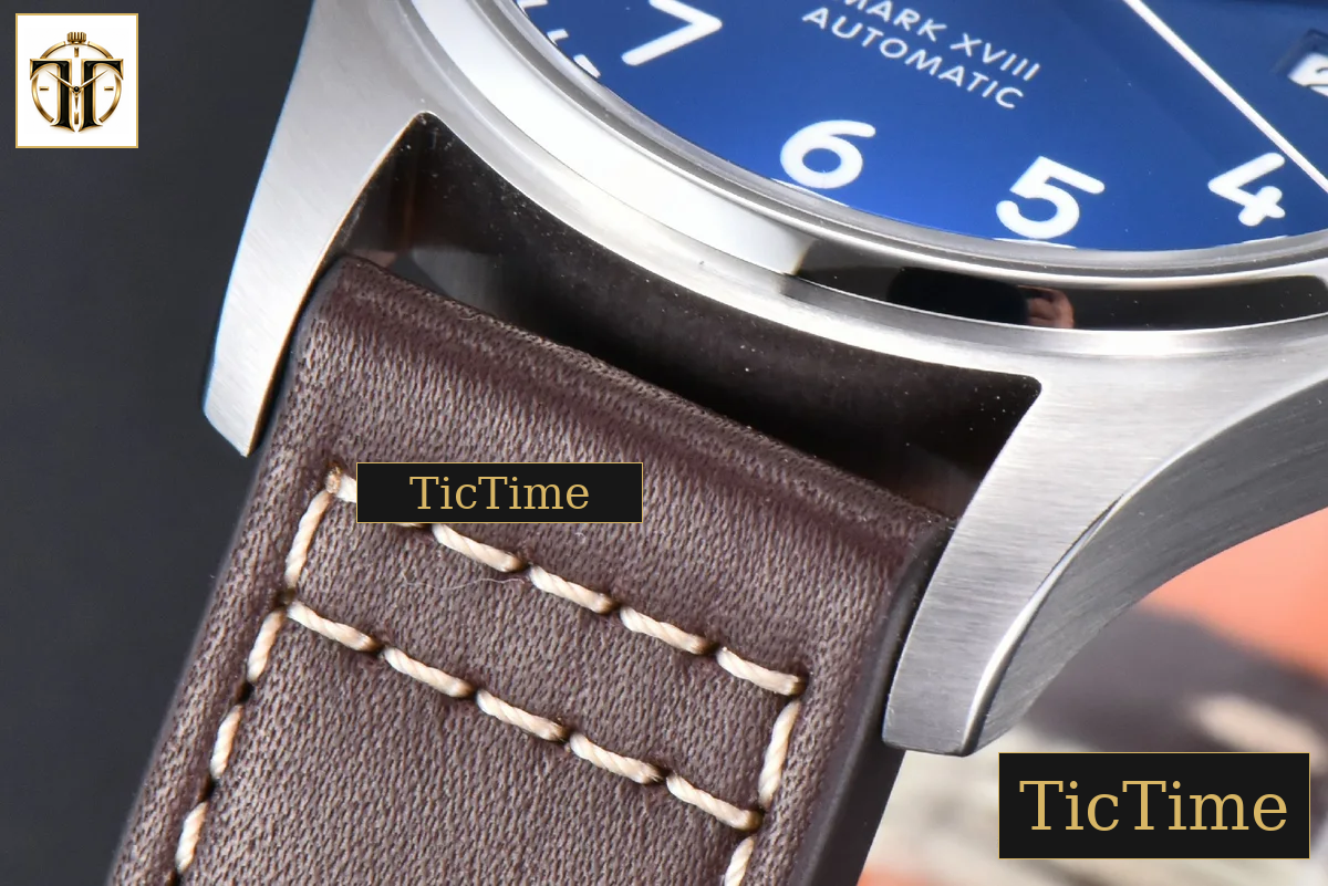 Mark XVIII IWC327010 40mm V7F Blue Dial Brown Leather Strap A2892 — foto 10
