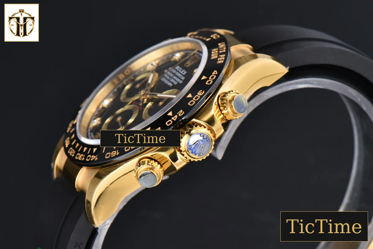 Daytona 116518 40mm APSF YG Black Dial Ceramic Bezel Diamond Marker Oysterflex Strap Tungsten Version SH4130 — foto 12