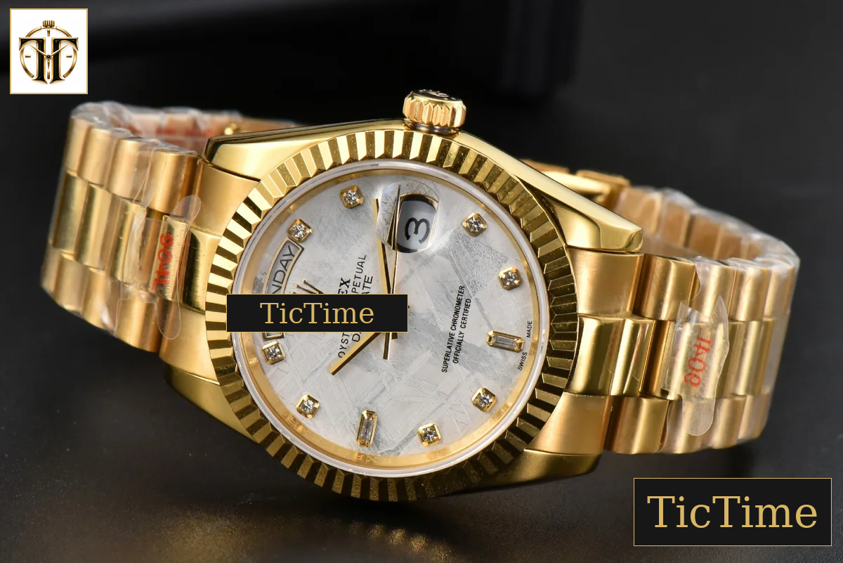 Daydate 36mm GMF YG Meteorite Dial Diamond Marker YG Bracelet A3235 — foto 15