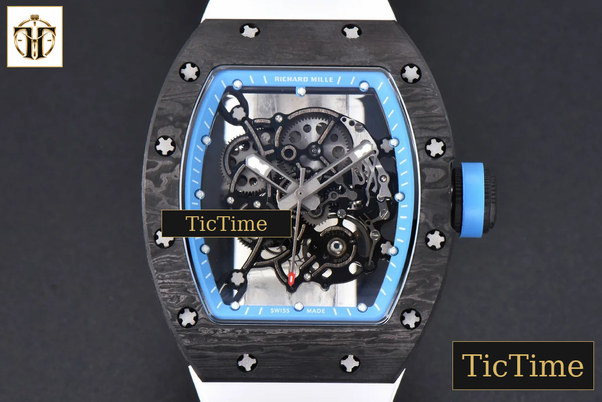 NTPT RM055 42mm RMF Blue Skeleton Dial White Rubber Strap RMUL2 — foto 2