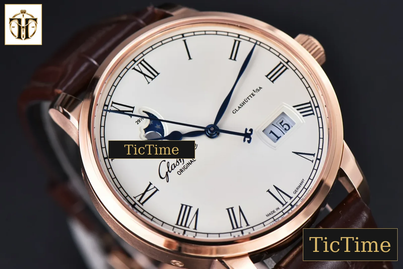 Excellence Panorama Date Moonphase 40mm V9F RG White Dial Brown Leather Strap A100 — foto 11
