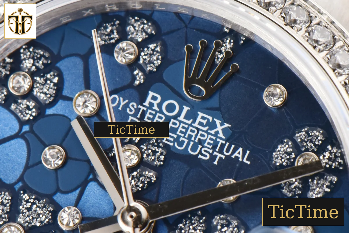 DateJust Ladies 904L 31mm WF Diamond Blue Flowers Dial Diamond Marker Oyster Bracelet A2671 — foto 5