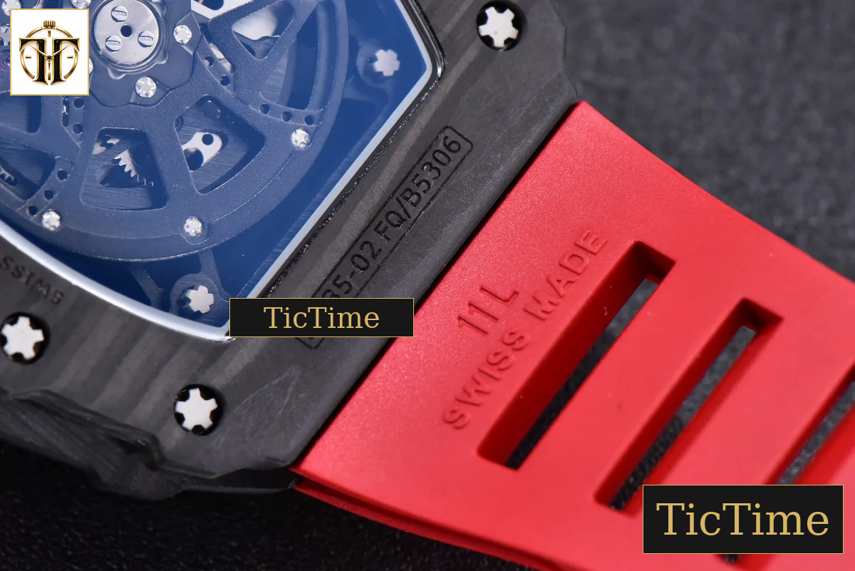 RM035-02 KVF Skeleton Dial Red Red Rubber Strap V3 Miyota8215 — foto 18
