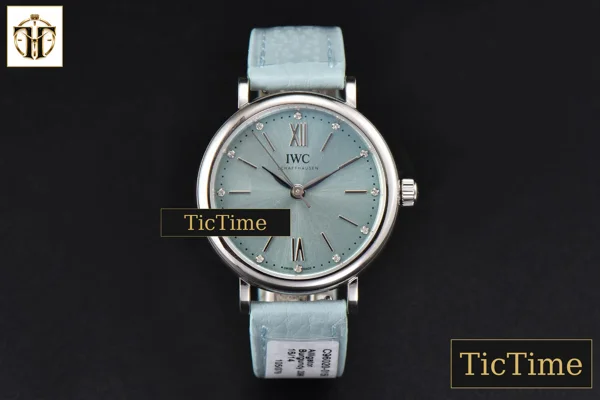 Foto frontal — Portofino Automatic IW357416 34mm Ice Blue Dial Blue Leather Strap