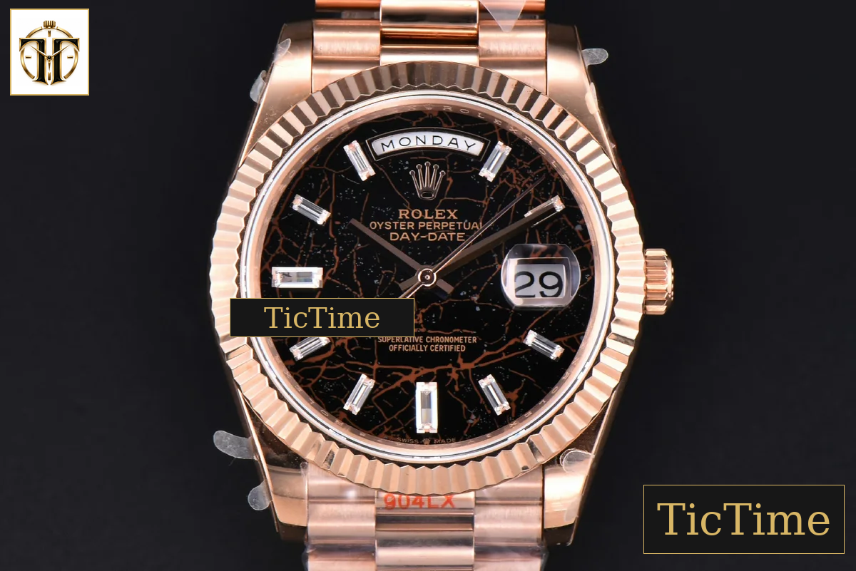 DayDate Tungsten 40mm GMF RG Sinople Dial Diamond Marker President Bracelet 165g VR3255 — foto 2