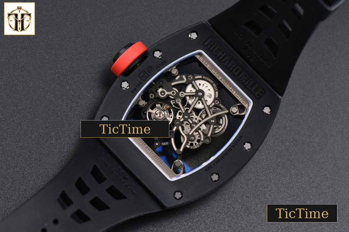 RM055 42.7mm ZF Ceramic Black Bezel Red Skeleton Dial Red Crown Black Rubber Strap RMUL2 — foto 18