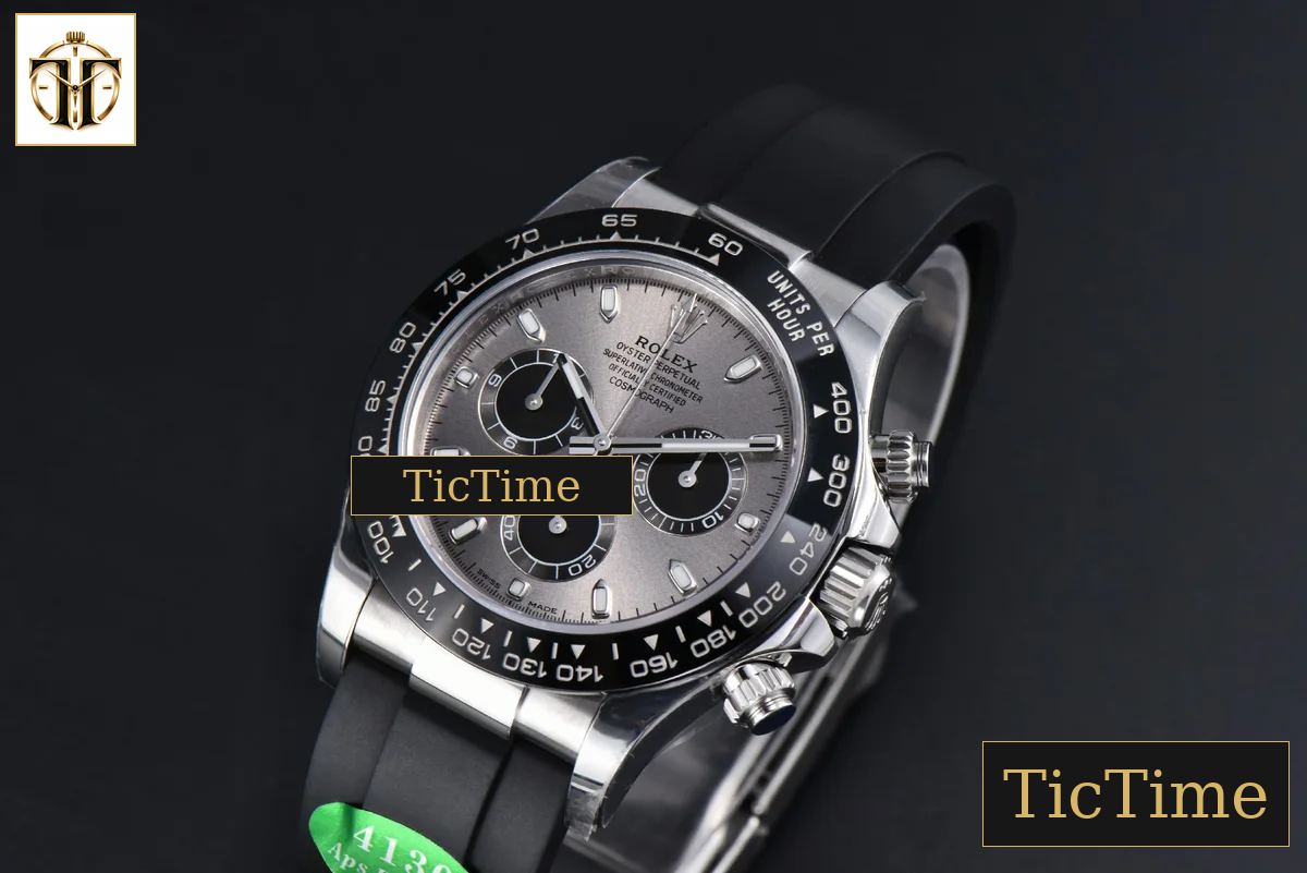 Daytona 116519 40mm APSF SS Gray Dial Ceramic Bezel Lume Marker Oysterflex Strap Tungsten Version SH4130 — foto 5