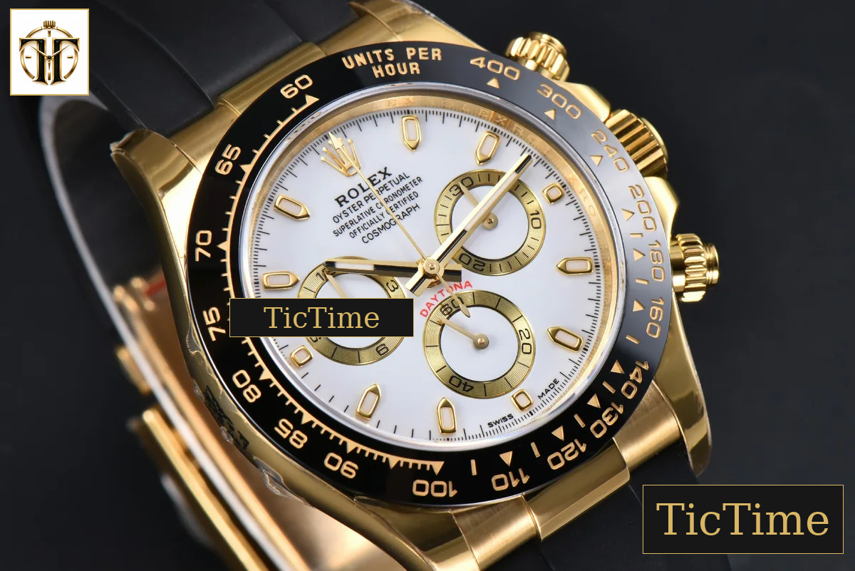 Daytona 116518 40mm APSF YG White Dial Ceramic Bezel Lume Marker Oysterflex Strap Tungsten Version SH4130 — foto 15