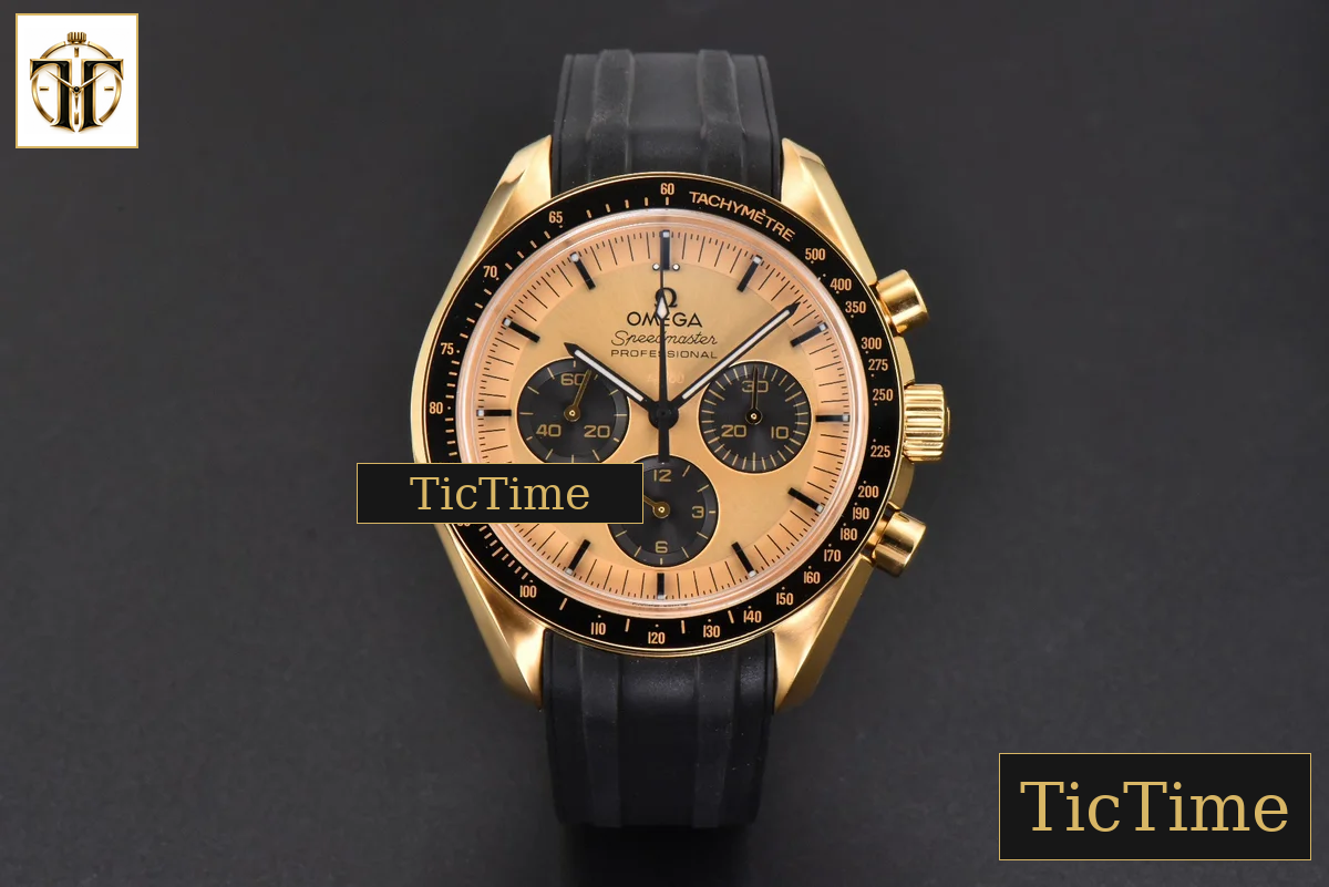 Speedmaster Moonwatch 42.5mm V6SF YG Dial Black Rubber Strap Manual Chrono — foto 3