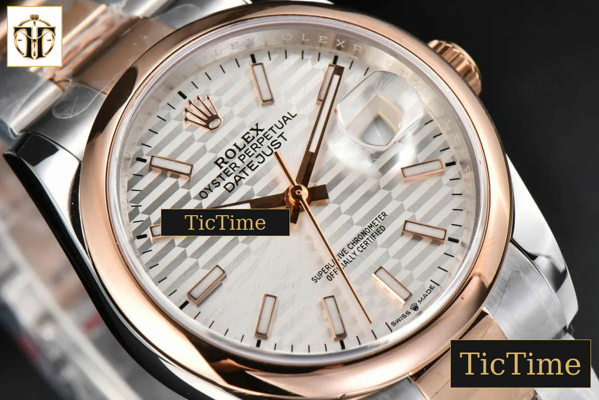 DateJust 36mm BPF RG/SS Diamodn Bezel Silver Motif Dial Oyster Bracelet A2824 — foto 5