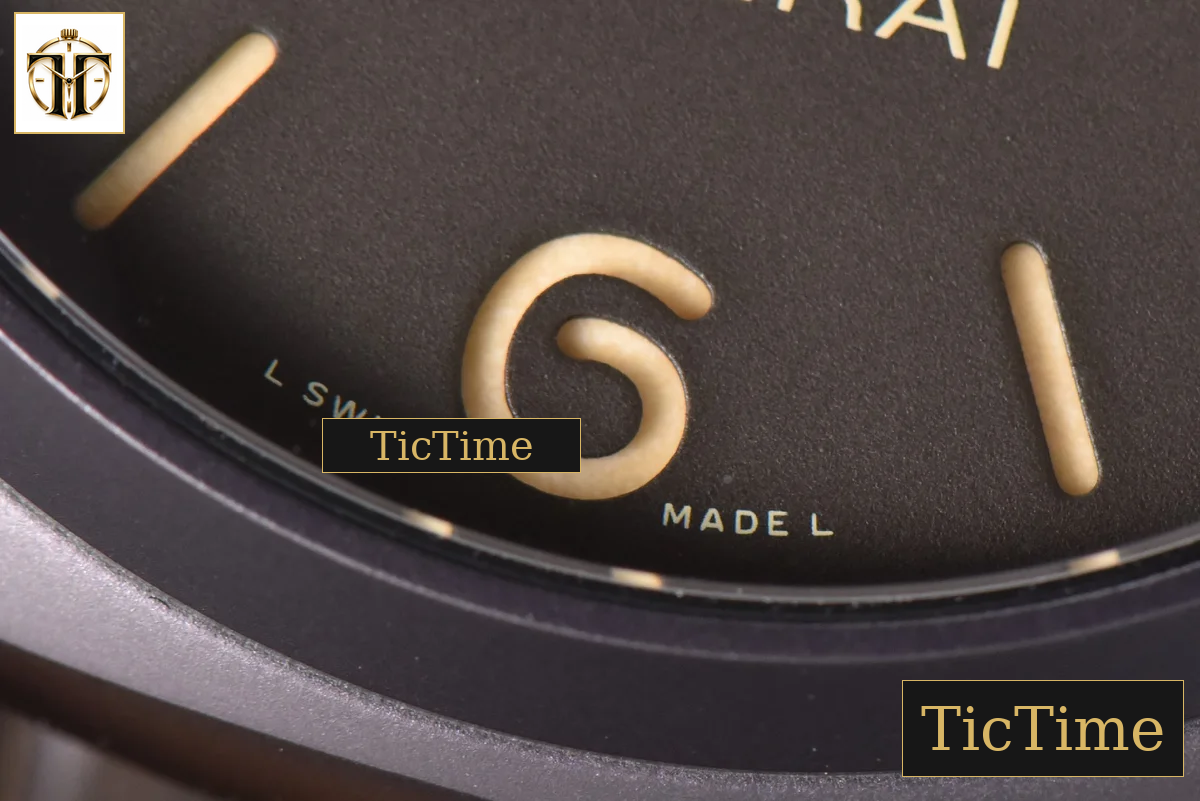 Radiomir PAM505 45mm VSF Black Seal Brown Dial Leather Strap P9000 — foto 8