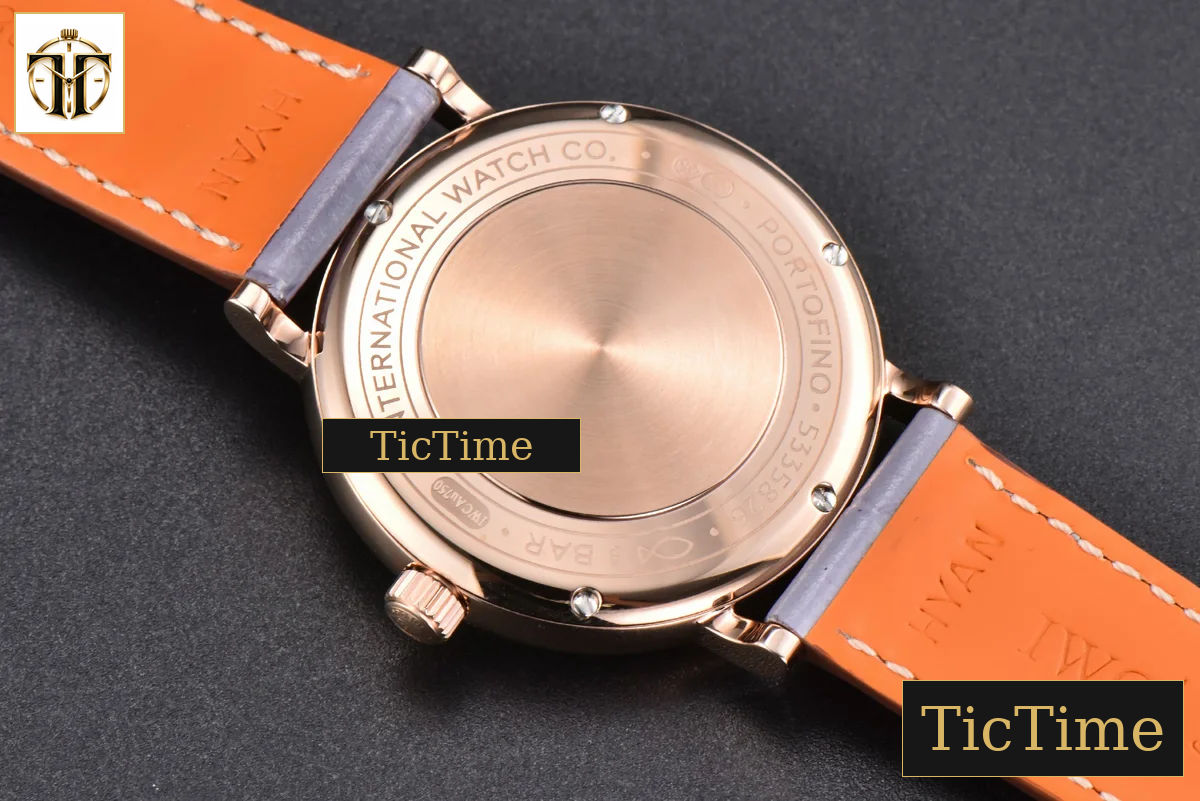 Portofino 37mm V7F RG Diamond Silver Dial RG Marker Grape Leather Strap A2892 — foto 16