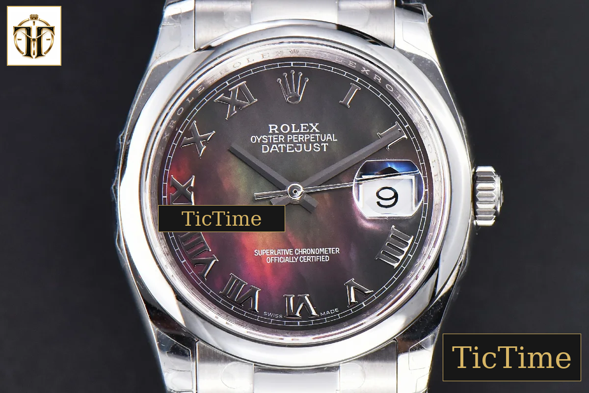 DateJust 36mm GMF SS Smooth Bezel Gray MOP Dial Roma Marker Oyster Bracelet VR3235 — foto 17