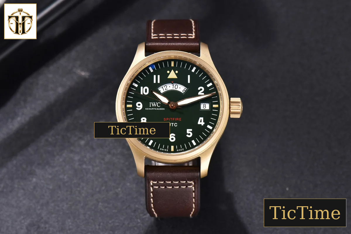 Pilot UTC Spitfire “MJ271” 41mm ZF Bronze Green Dial Brown Leather Strap A2836 — foto 2