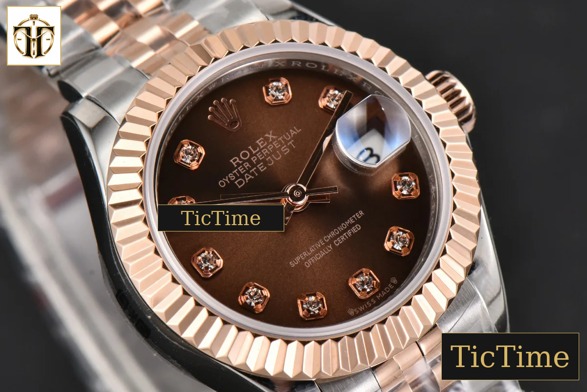 DateJust Ladies 28mm WF RG/SS Brown Dial Diamond Marker Jubilee Bracelet A2236 — foto 13