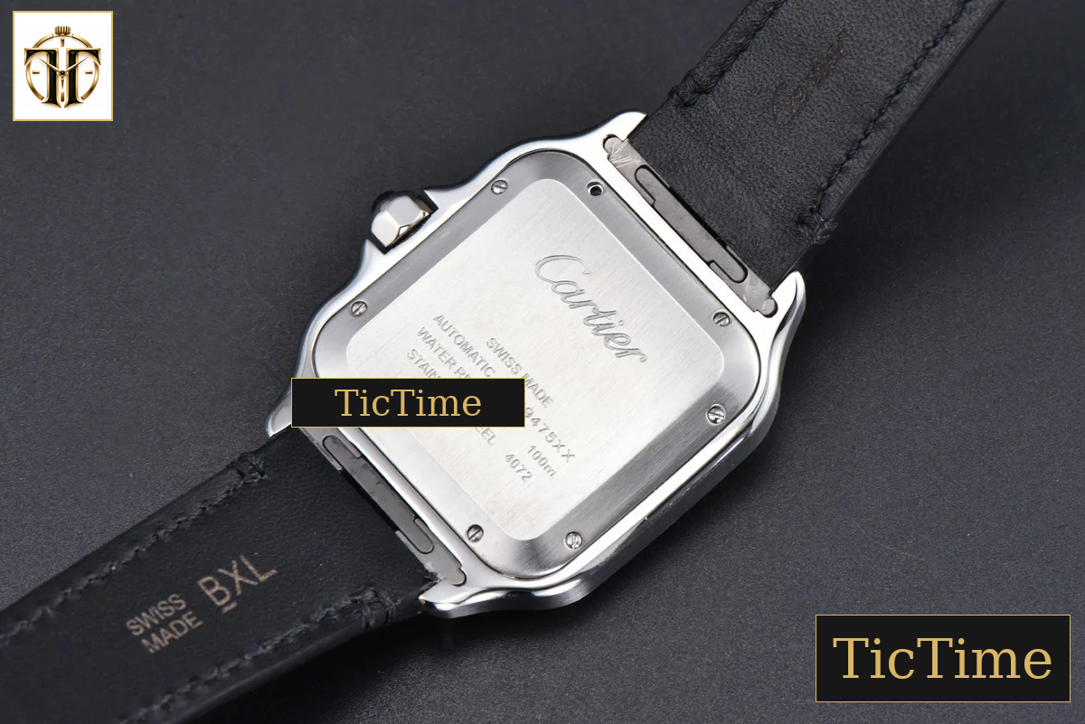 Santos de Cartier XL 40mm AF SS Black Dial Black Bezel Black Leather Strap Miyota 9015 — foto 14