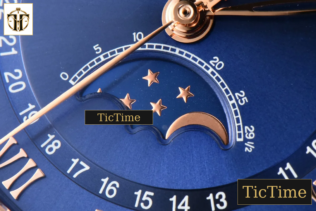 Villeret Complicated Function 6654 40mm OMF RG Blue Dial Black Leather Strap V3 A6654 — foto 8
