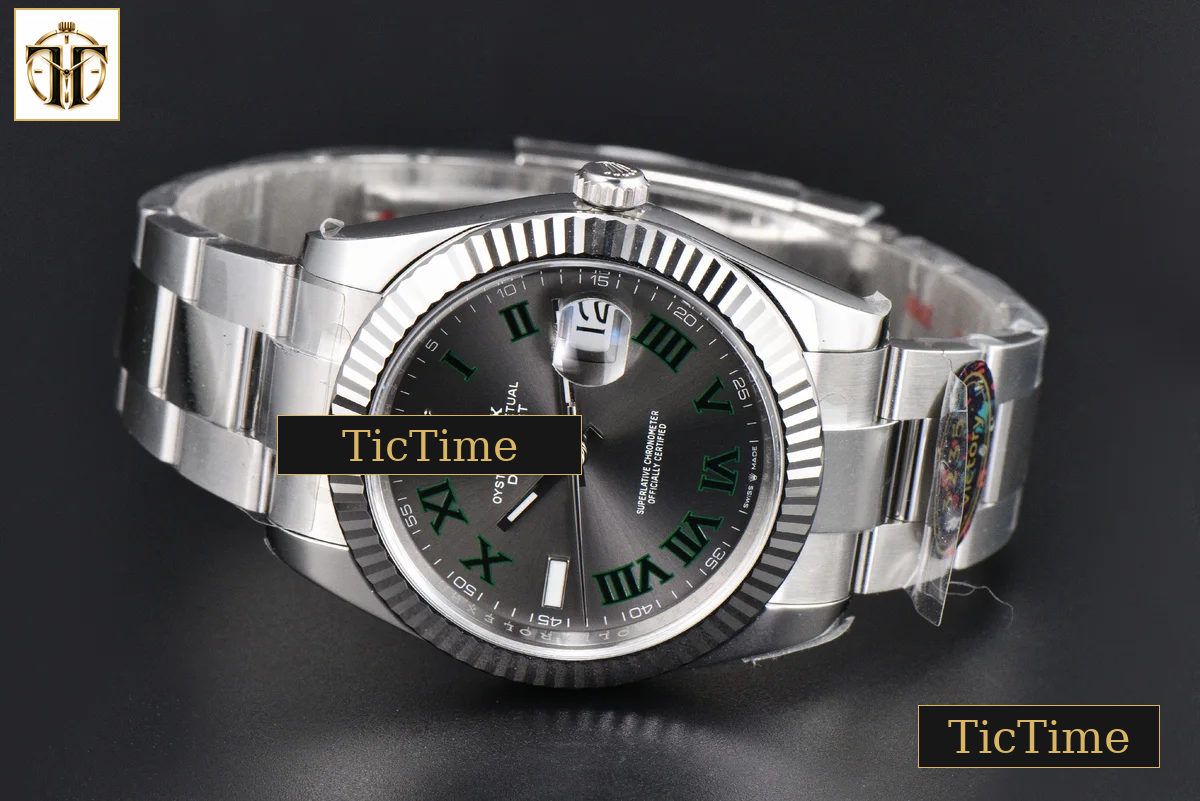 DateJust Wimbledon 126334 41mm VF Gray Dial Green Roma Marker Oyster Bracelet DD3235 — foto 15