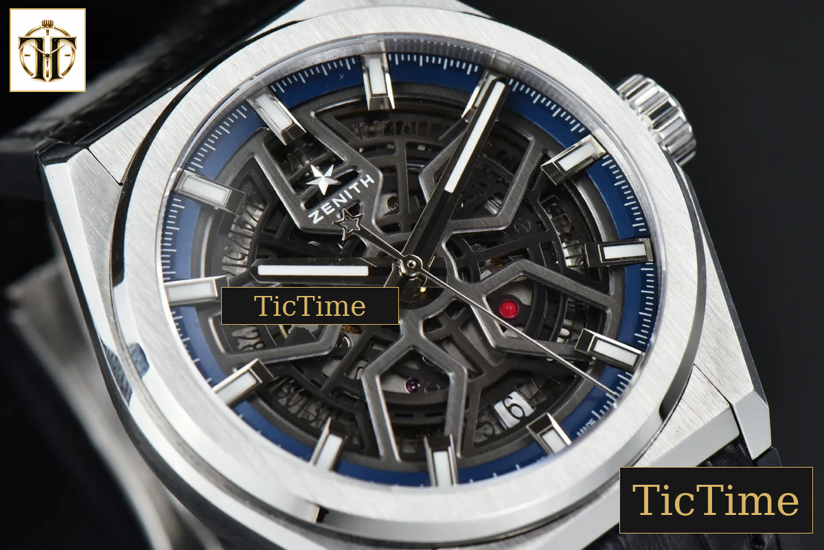 Defy Classic 41mm LF Skeleton Blue Dial Blue Gummy Strap A2892 — foto 9