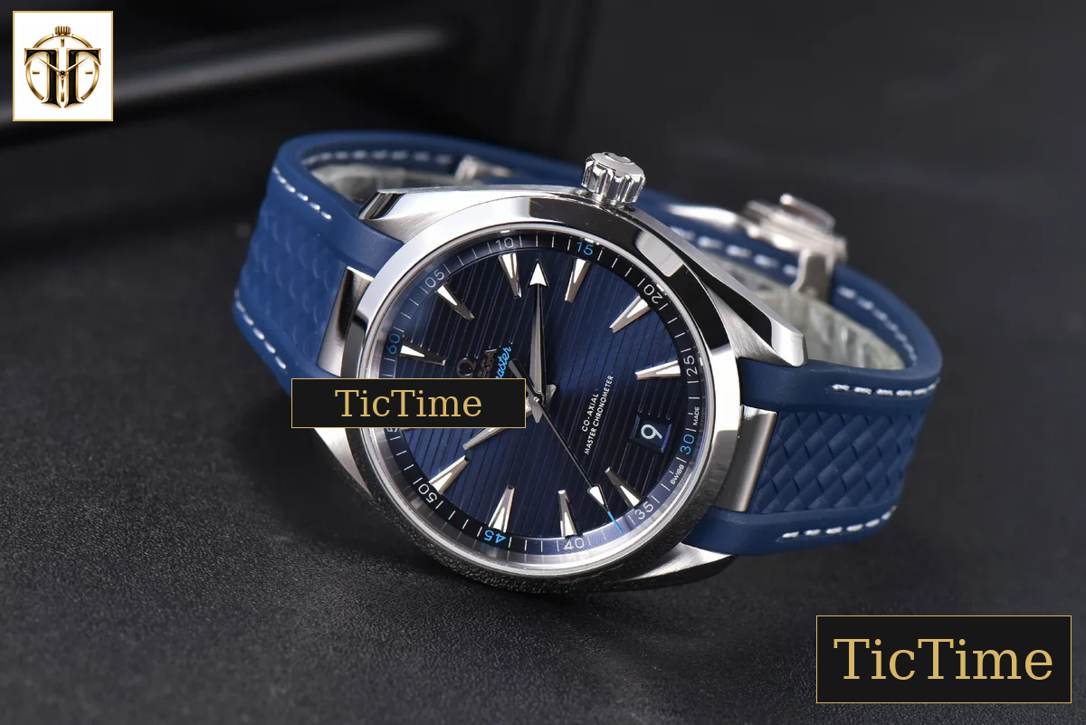 Aqua Terra 150M Seamaster 41mm VSF Blue Dial Silver Hands Blue Rubber Strap A8900 — foto 11