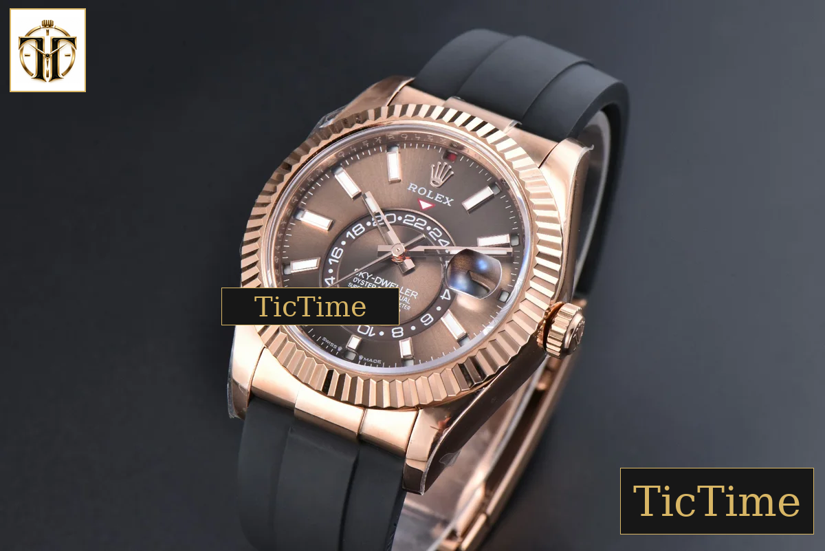 Sky-Dweller 336935 42mm ZF RG Case Brown Dial Rubber Oysterflex Strap (Tungsten) A23J — foto 4