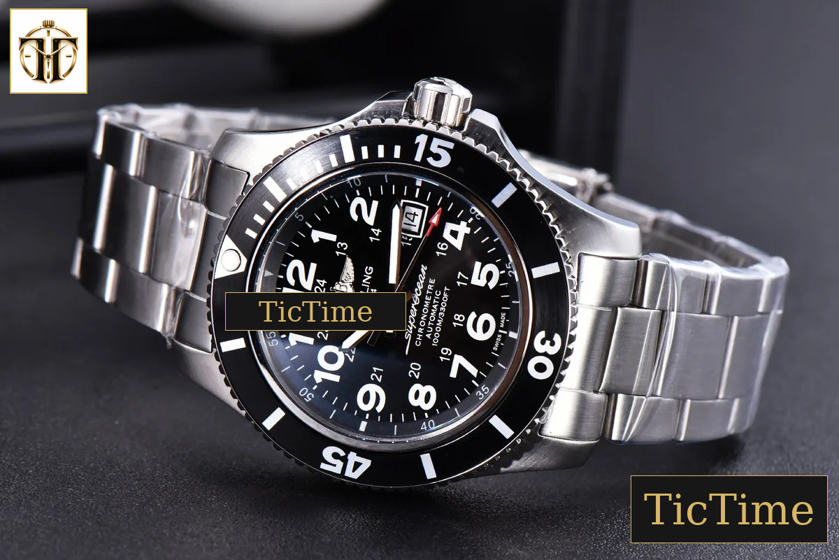 Superocean 44mm TF White Ceramic Black Dial Numerical Marker SS Bracelet A2824 — foto 14