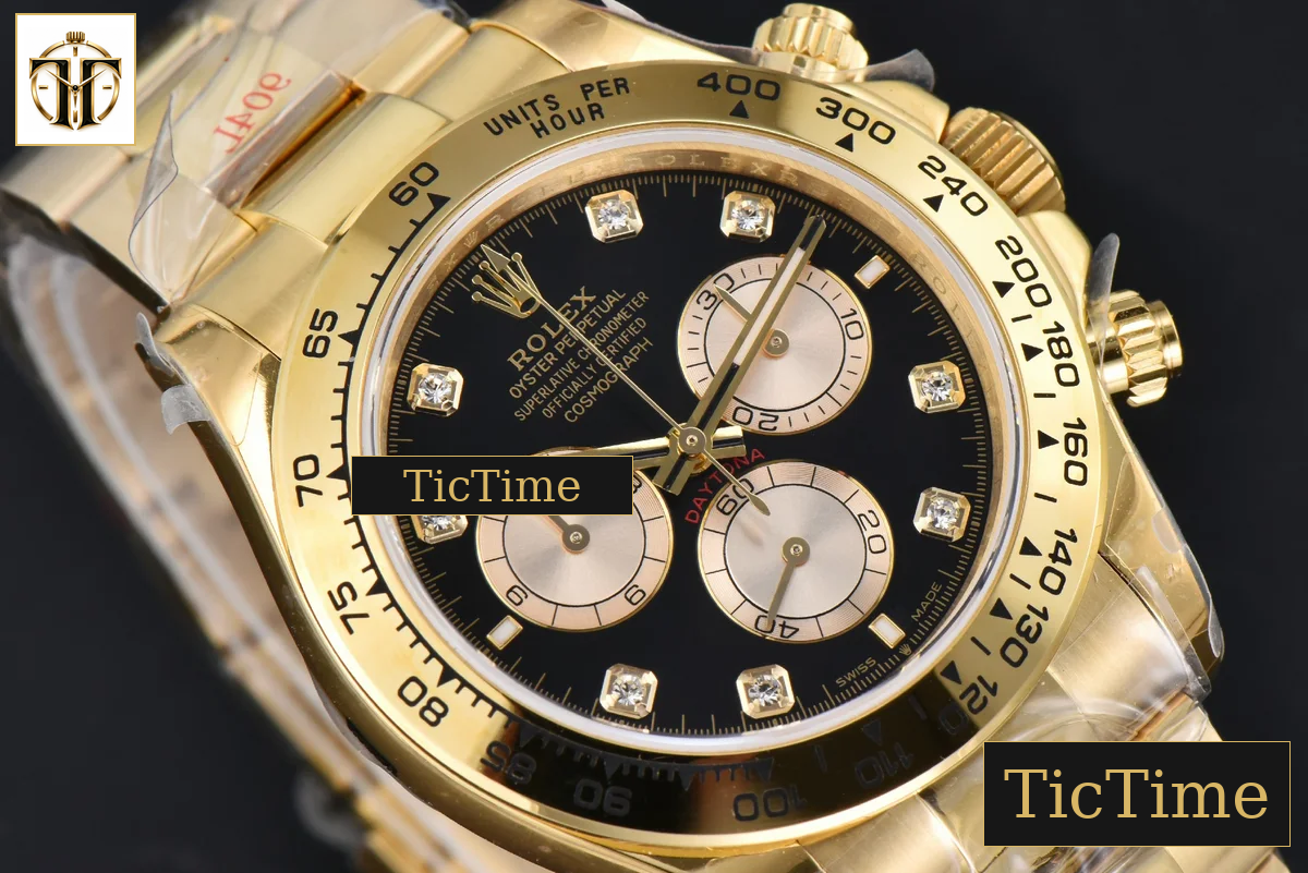 Daytona 904L 126508 40mm BPF YG Black Dial YG Subdial Diamond Marker YG Bracelet SH4131 — foto 13