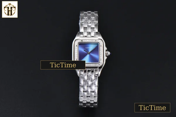 Foto frontal — Panthère Secrete Ladies 22mm BVF SS Diamond Bezel Blue Dial SS Bracelet Ronda Quartz