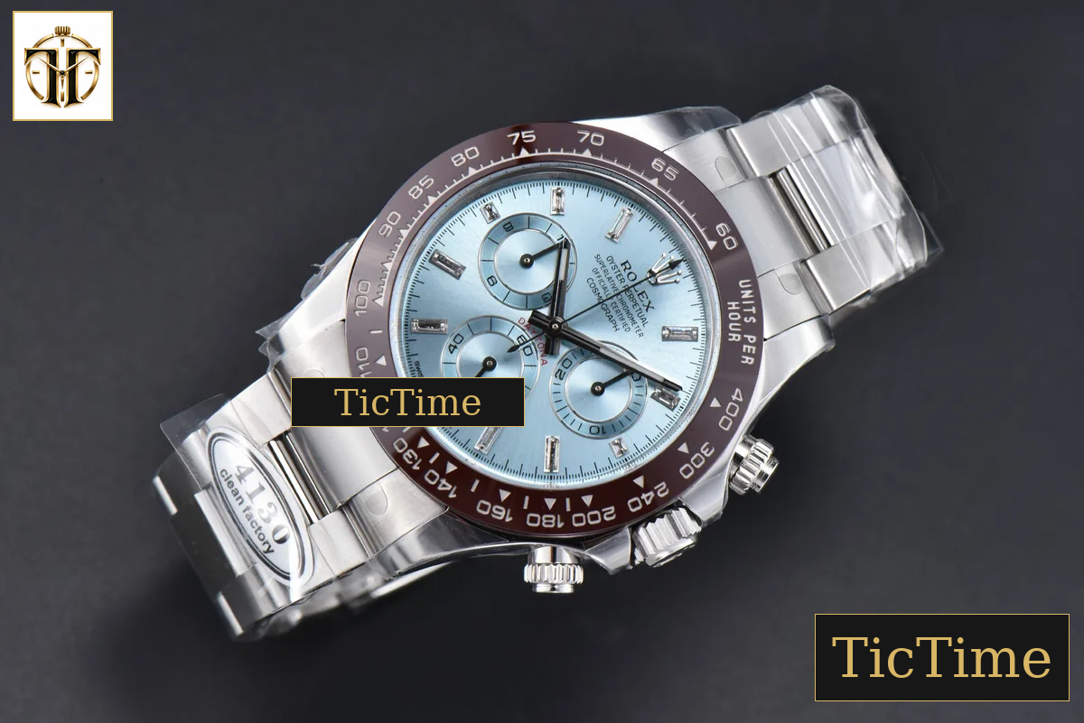 Daytona 116506 40mm Clean Factory Ice Blue Dial Moissanite Markers SS Bracelet SA4130 — foto 4
