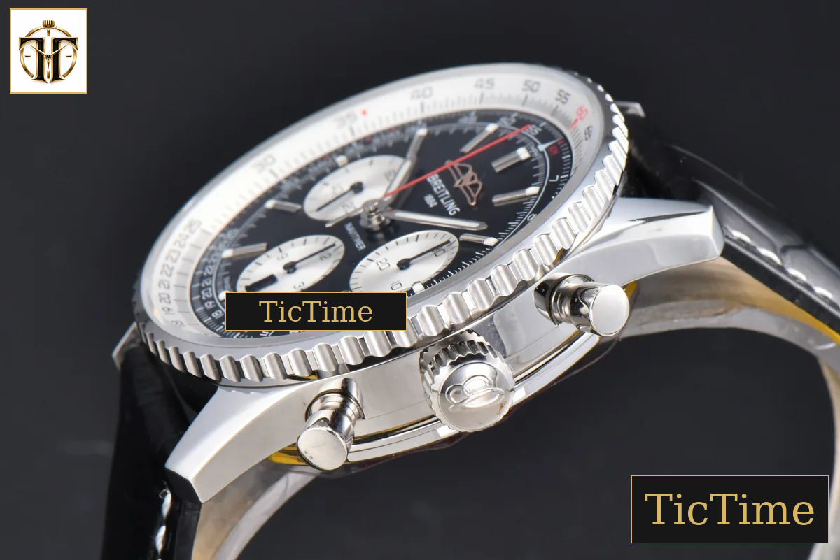 Navitimer B01 43mm BLSF Black Dial Black Leather Strap A7750 — foto 11