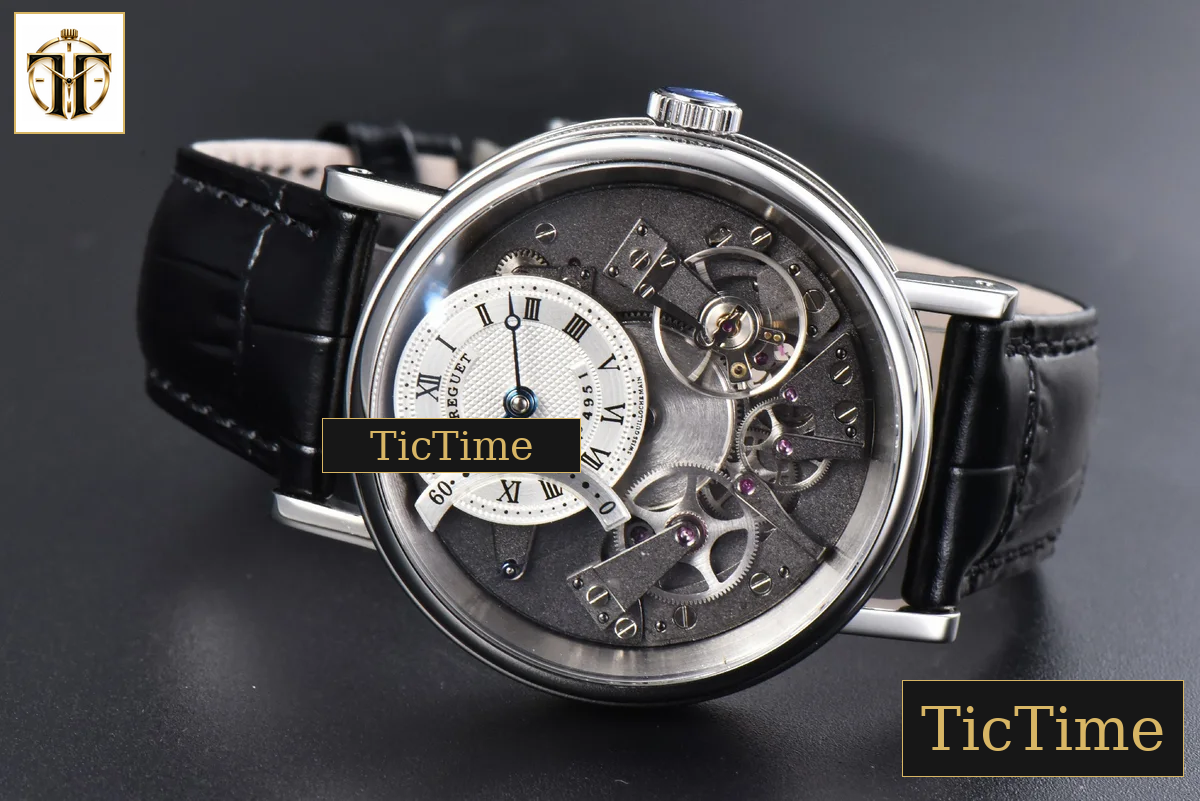 Tradition 7057BB 40mm ZF Gray Dial White Subdial Black Leather Strap A505 — foto 11
