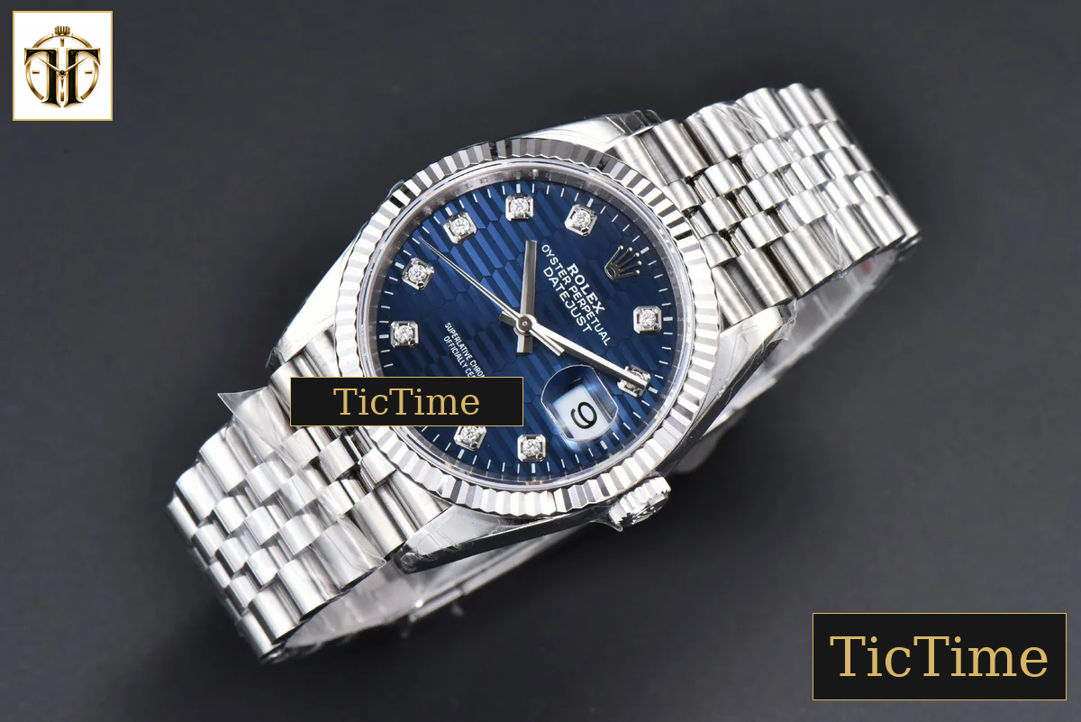 DateJust 904L 36mm VSF Blue Motif Dial Diamond Marker Jubilee VS3235 — foto 4