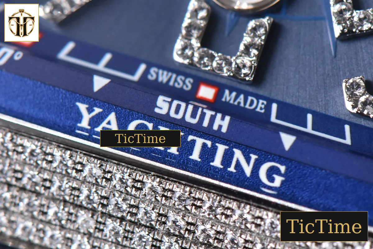 Vanguard V45 ZF SS Full Diamonds Blue Textured Dial Blue Rubber Strap Miyota 9015 — foto 7