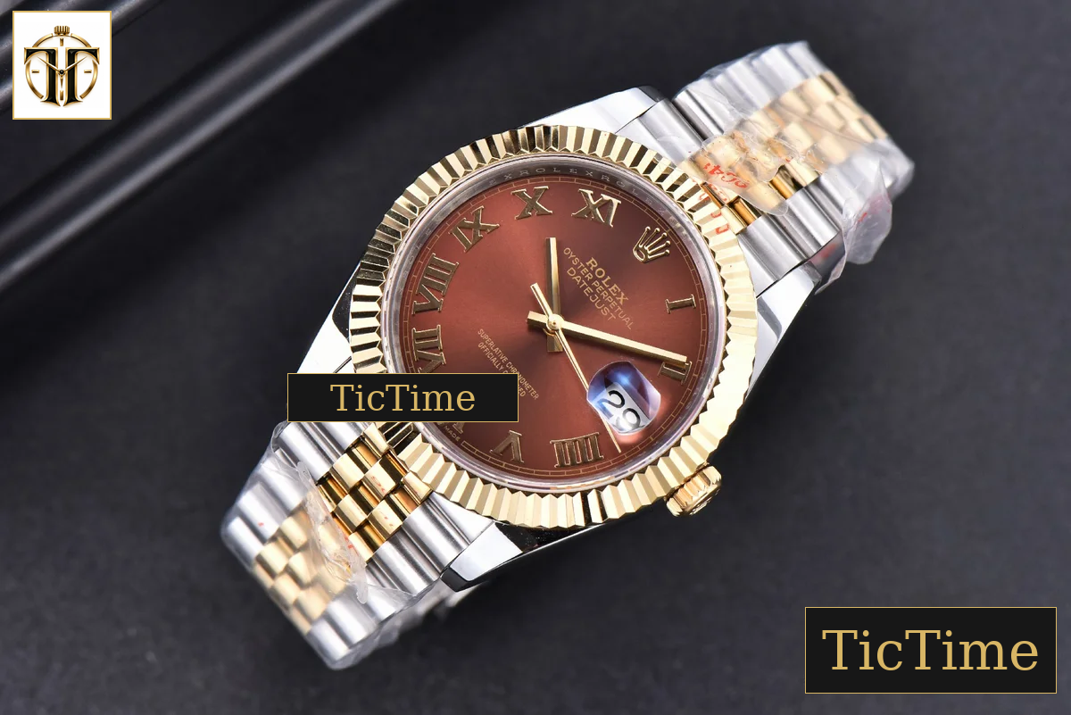 Datejust 41mm GMF YG/SS Brown Dial Roma Marker Fluted Bezel Jubille Bracelet VR3235 — foto 4