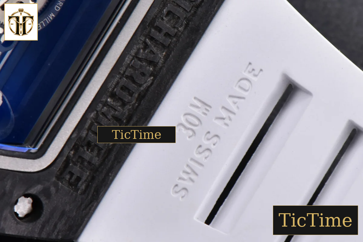 NTPT RM055 43mm ZF White/Pink Bezel White Crown White Rubber Strap V6 RMUL2 — foto 18