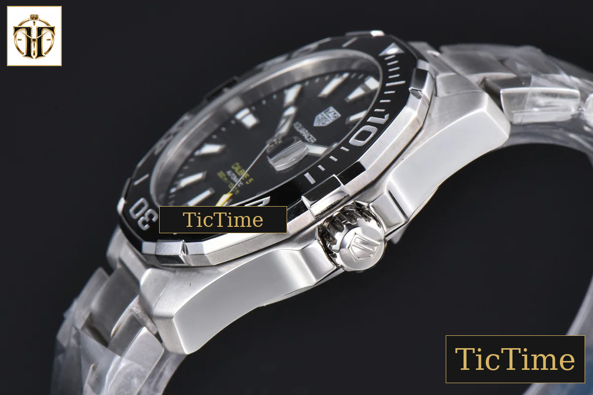 Aquaracer Calibre 5 43mm OF Black Dial Silver Hand SS Bracelet SW200 — foto 12
