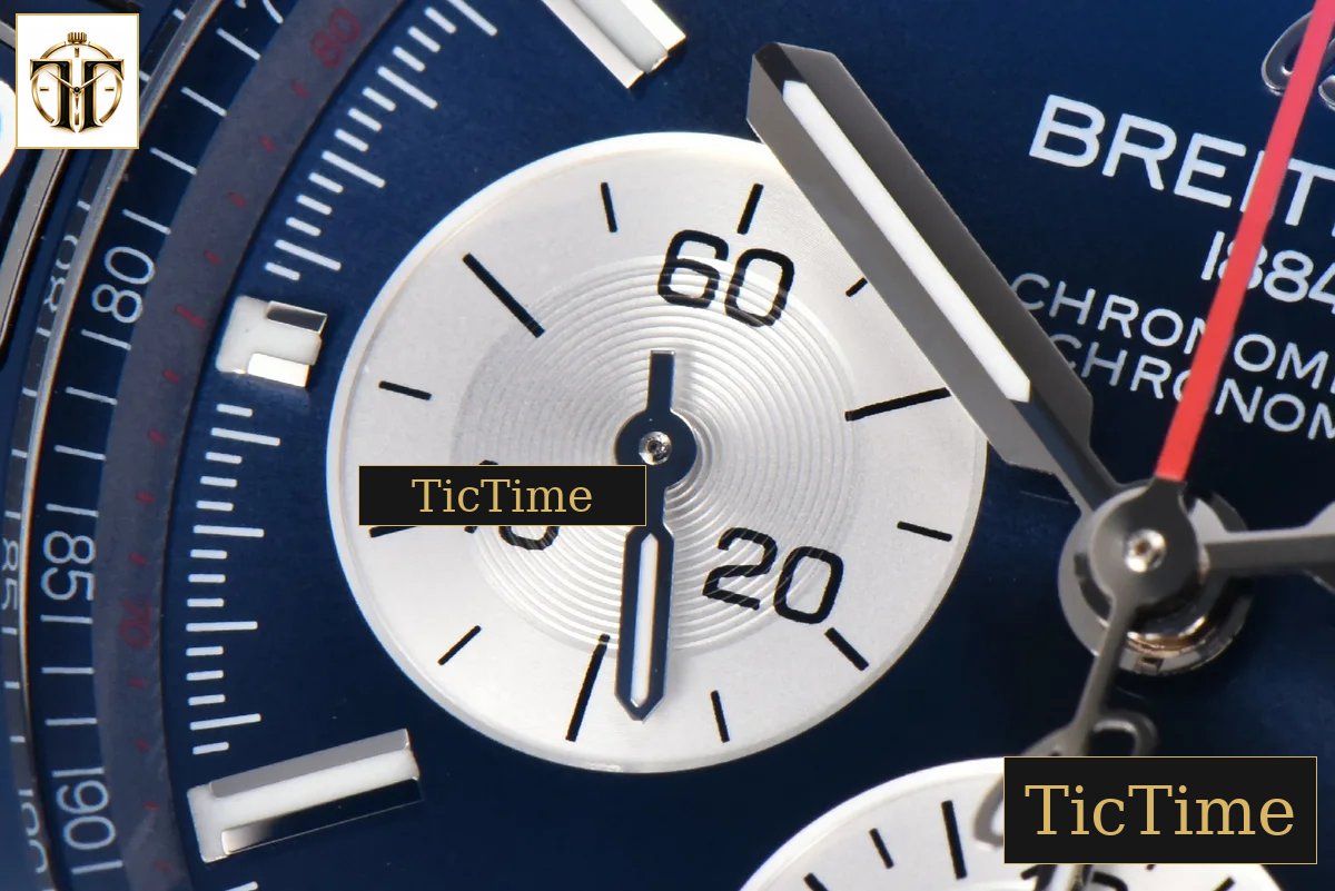 Chronomat B01 44mm BLSF Blue Bezel Blue Dial White Subdial White Rubber Strap 7750 — foto 6