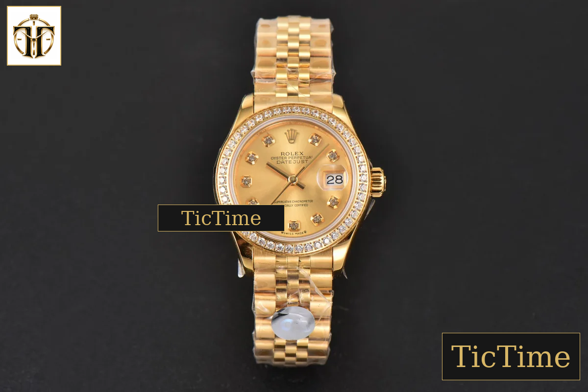 DateJust Ladies 28mm WF YG Diamond Gold Dial Diamond Marker Jubilee Bracelet A2236 — foto 3