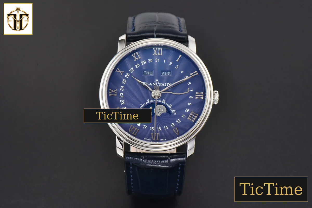 Villeret Complicated Function 6654 40mm OMF Blue Dial Black Leather Strap V3 A6654 — foto 3