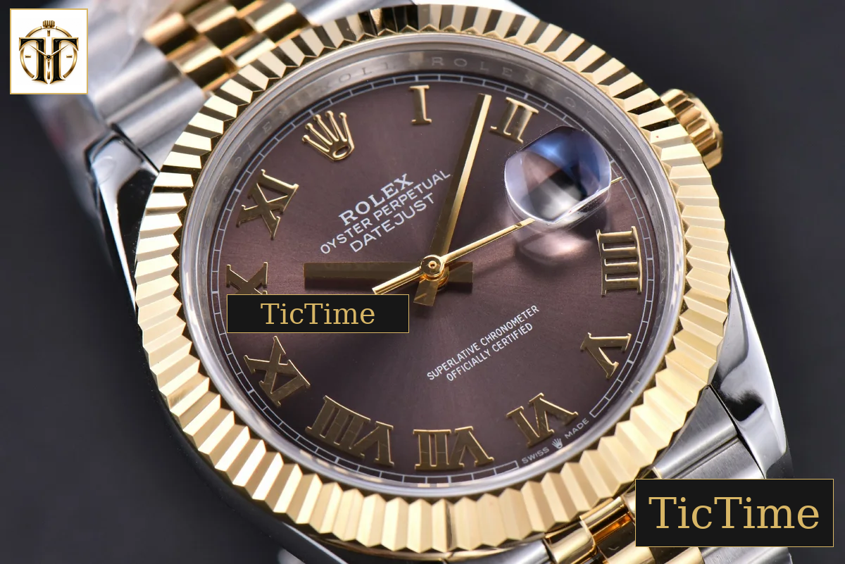 Datejust 41mm GMF YG/SS Gray Dial Roma Marker Fluted Bezel Jubille Bracelet VR3235 — foto 12