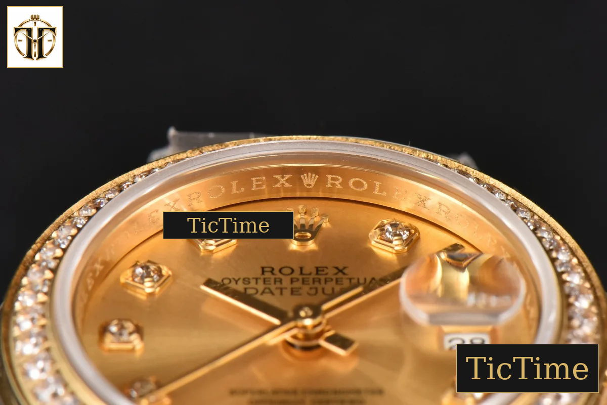 DateJust Ladies 28mm WF YG Diamond Gold Dial Diamond Marker Jubilee Bracelet A2236 — foto 14