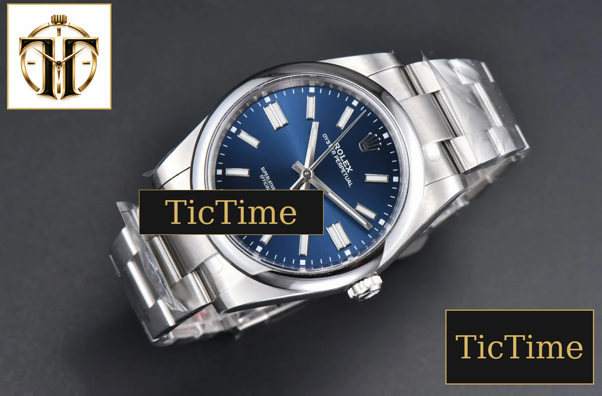 Oyster Perpetual 904L 124300 41mm Clean Factory Blue Dial SS Bracelet VR3230 — foto 4