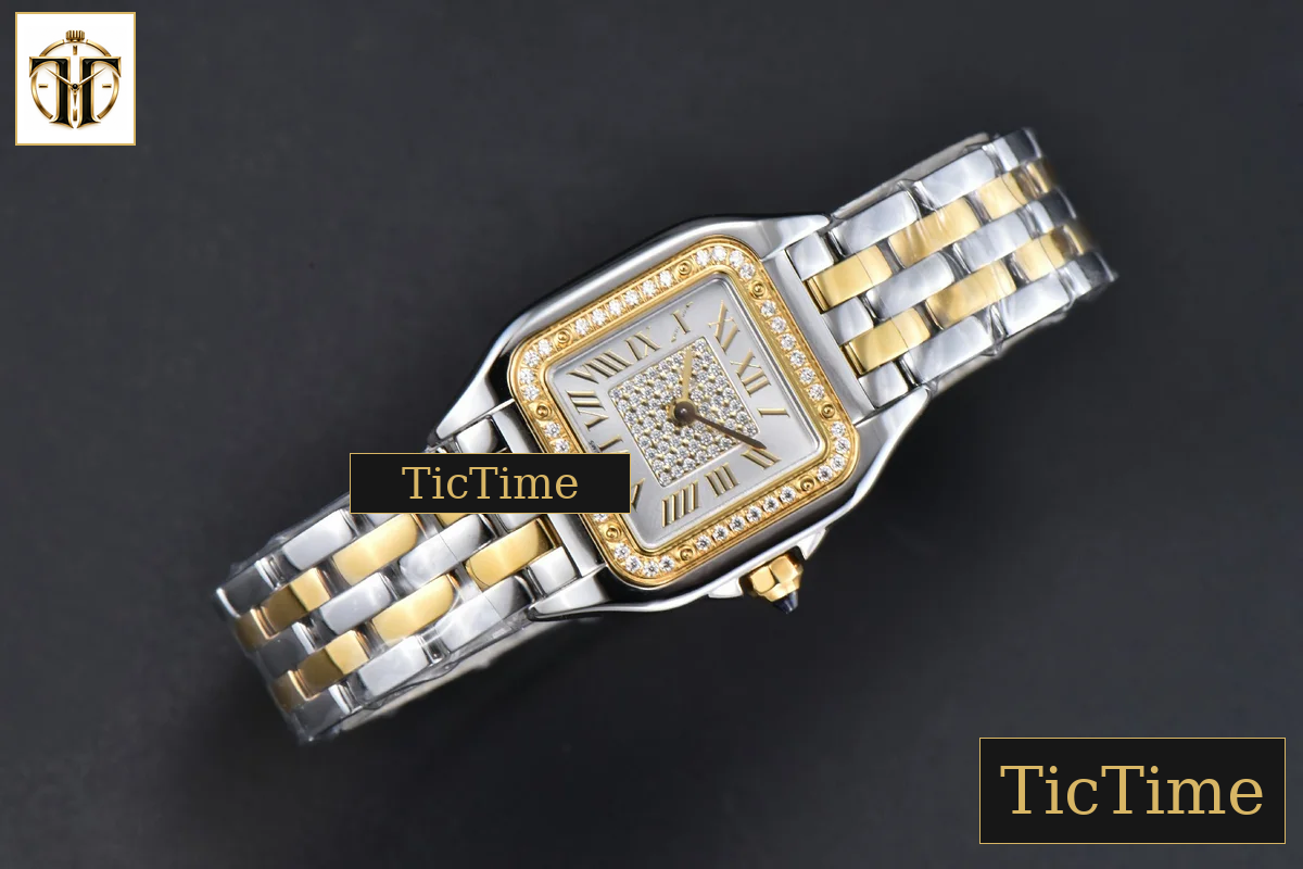 Panthère 22mm AF SS/YG White Diamond Dial Diamond Bezel SS/YG Bracelet Ronda Quartz — foto 3