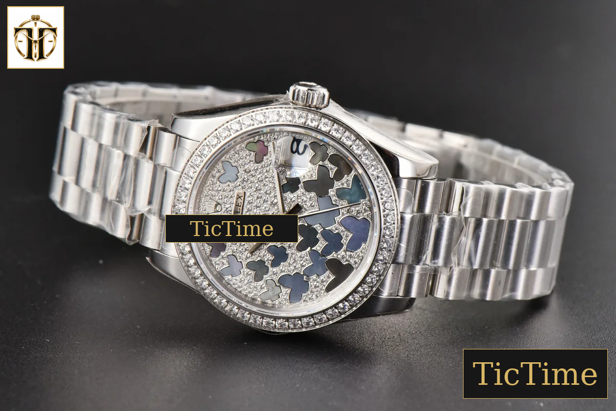 DateJust Ladies 904L 31mm WF Diamond Butterfly Dial President Bracelet A2671 — foto 14