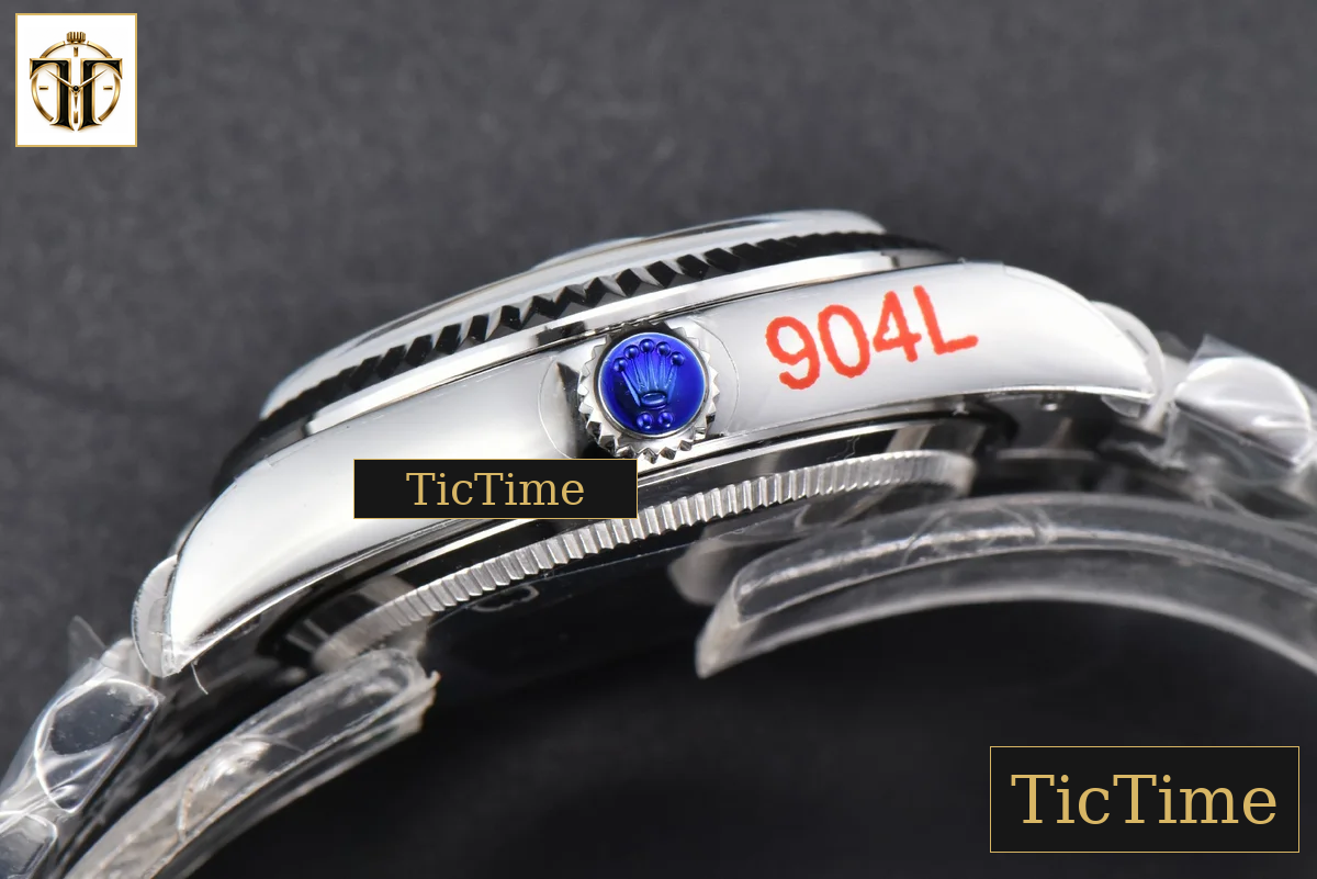 DateJust 904L Fluted Bezel 31mm GMF Blue Flowers Dial President Bracelet A2824 — foto 17