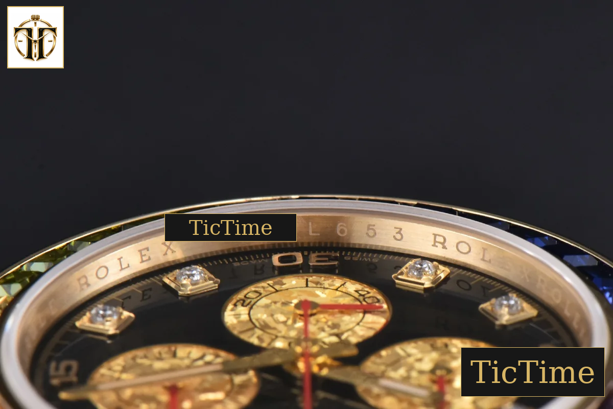 Daytona Rainbow 116598 ZF Black Diamonds Dial YG Bracelet SH4130 — foto 14