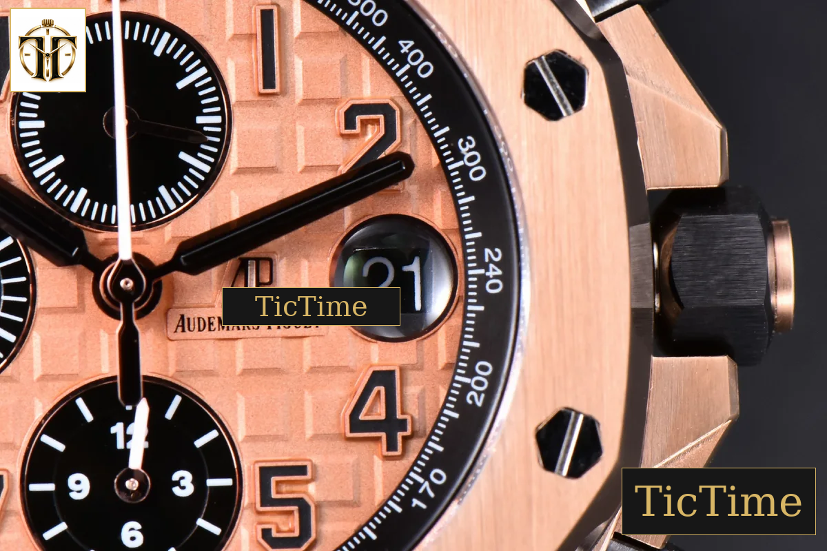 Royal Oak Offshore 26470OR 44mm JF RG YG Dial Black Subdial Black Leather Strap A3126 — foto 9
